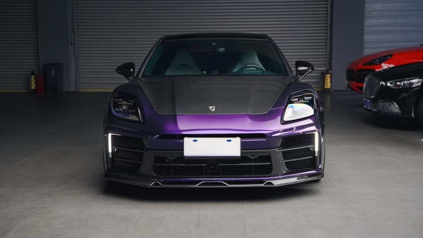 Porsche 2024 Panamera 976 Upper Front Grille Dry Carbon Fiber Ocean Design Style Bodykit