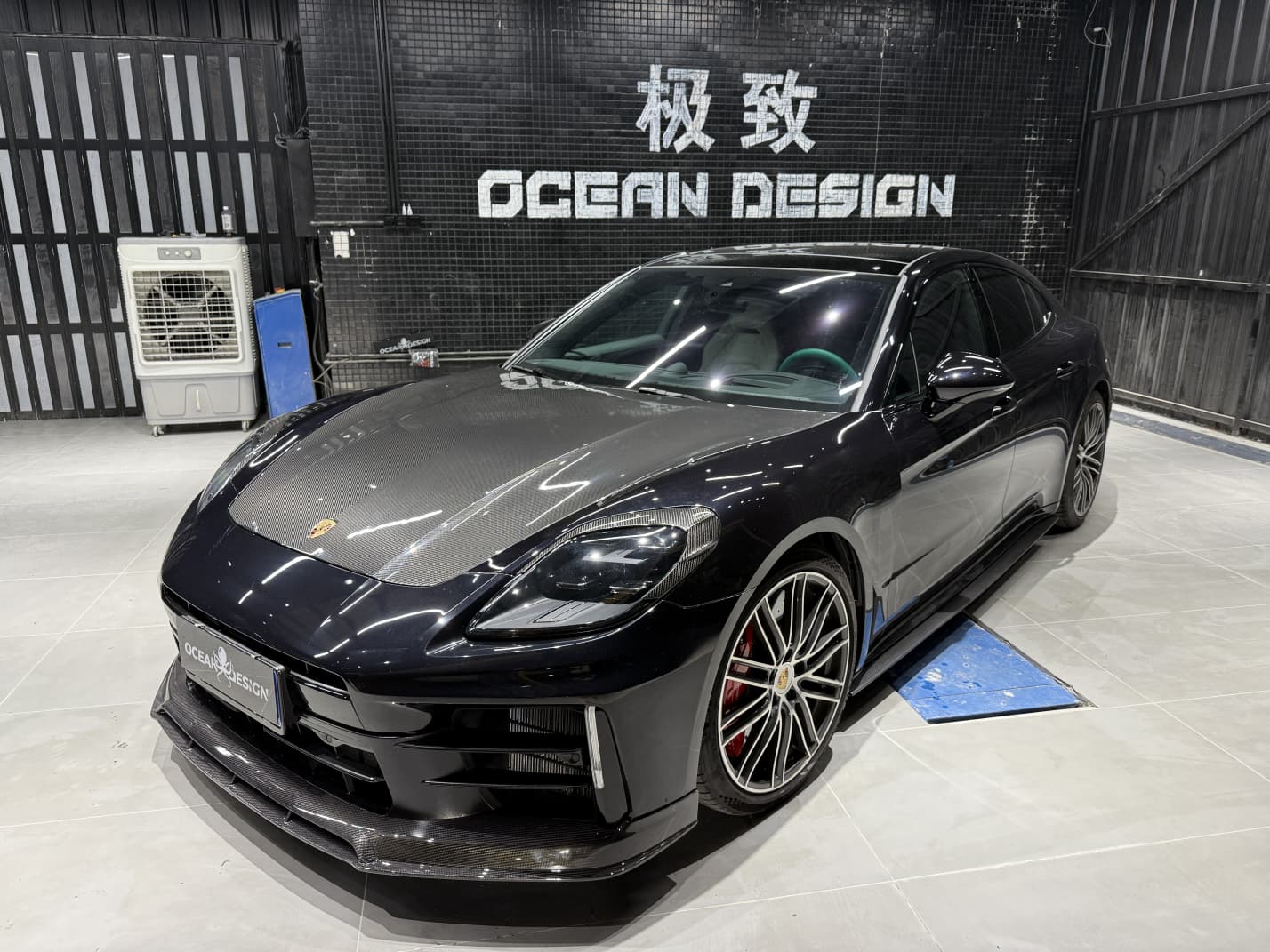 Porsche 2024 Panamera 976 Splitter Front Lip Type 1 Ocean Design Style Dry Carbon Bodykit