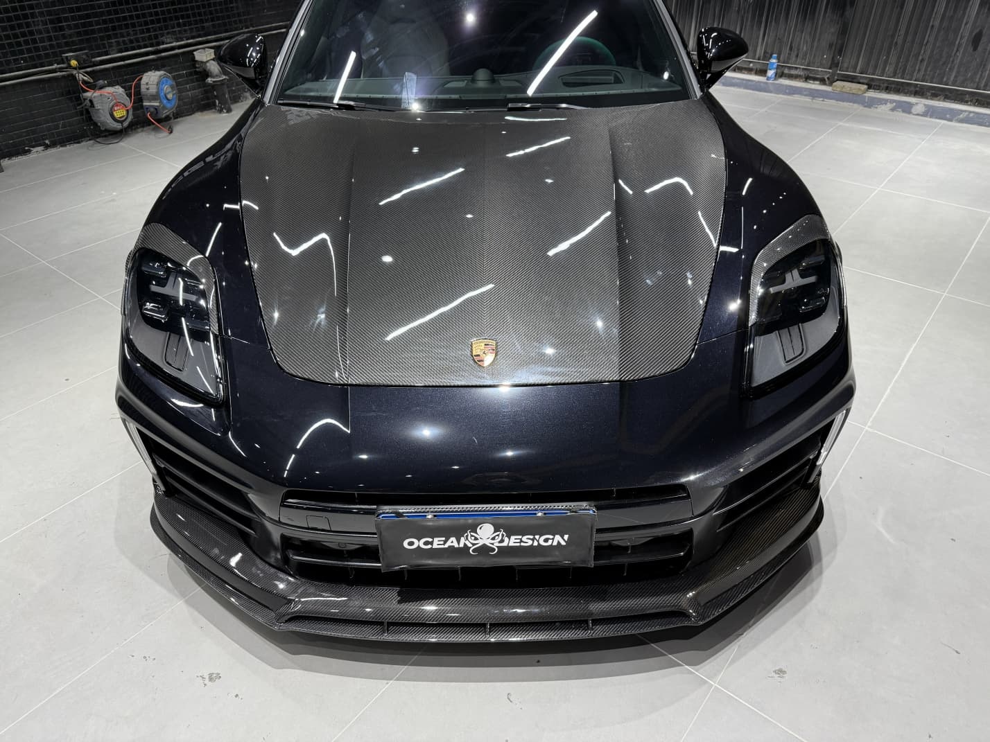 Porsche 2024 Panamera 976 Hood Bonnet Dry Carbon Fiber Ocean Design Style Bodykit