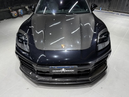 Porsche 2024 Panamera 976 Hood Bonnet Dry Carbon Fiber Ocean Design Style Bodykit