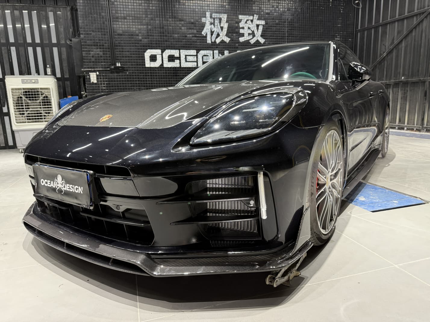 Porsche 2024 Panamera 976 Lower Front Grille Dry Carbon Fiber Ocean Design Style Bodykit