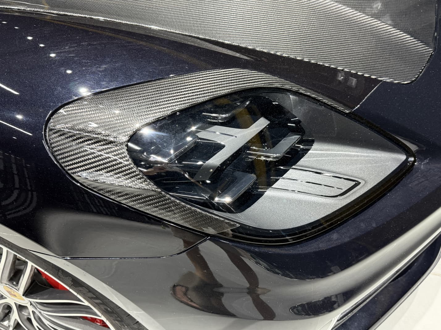 Porsche 2024 Panamera 976 Headlight Cover Dry Carbon Fiber Ocean Design Style Bodykit