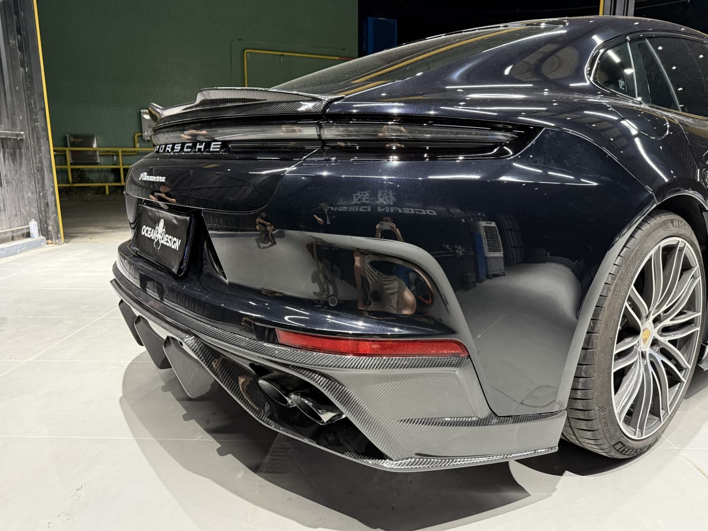 Porsche 2024 Panamera 976 Rear Diffuser Type 1 Dry Carbon Fiber Ocean Design Style Bodykit