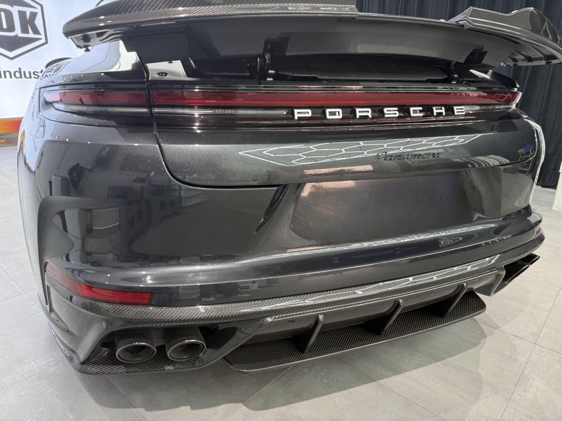 Porsche 2024 Panamera 976 Rear Diffuser Type 2 Dry Carbon Fiber Ocean Design Style Bodykit