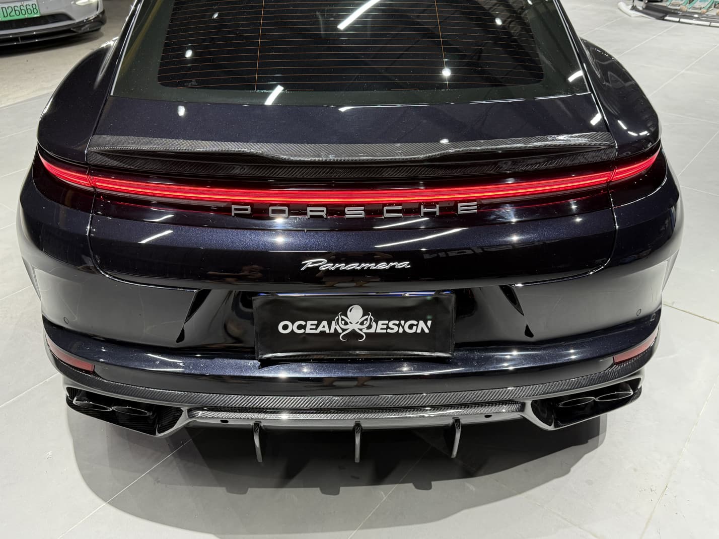 Porsche 2024 Panamera 976 Spoiler Dry Carbon Fiber Ocean Design Style Bodykit