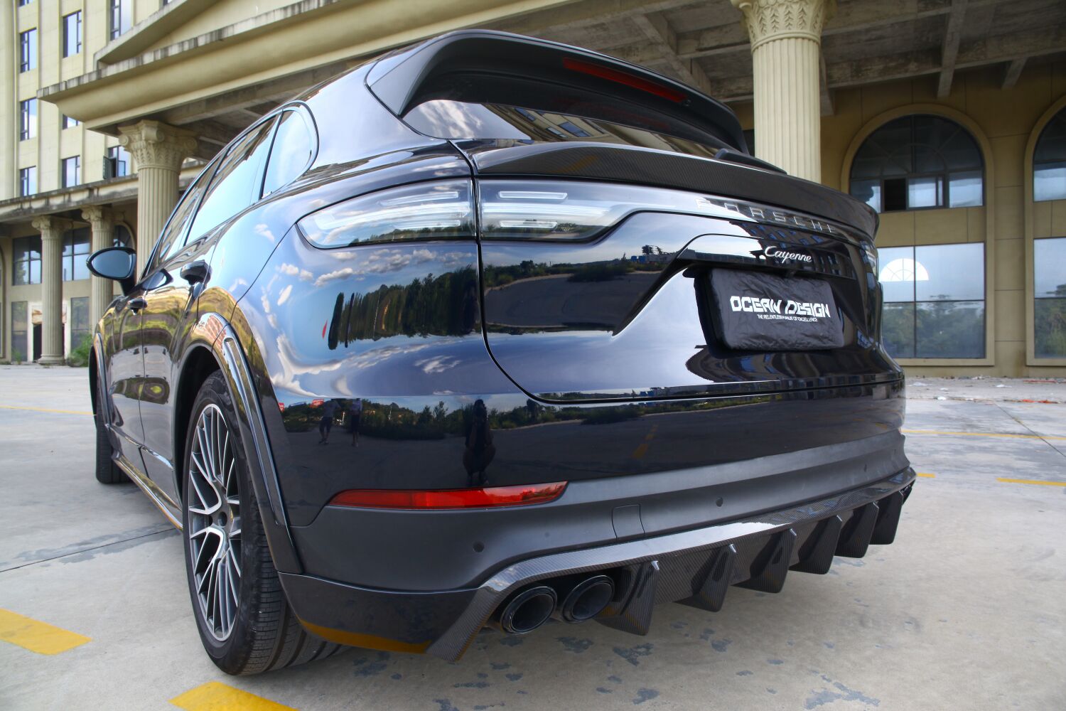 2018-2023 Porsche Cayenne 9Y0.1 Rear Diffuser Dry Carbon Fiber OD Style Bodykit
