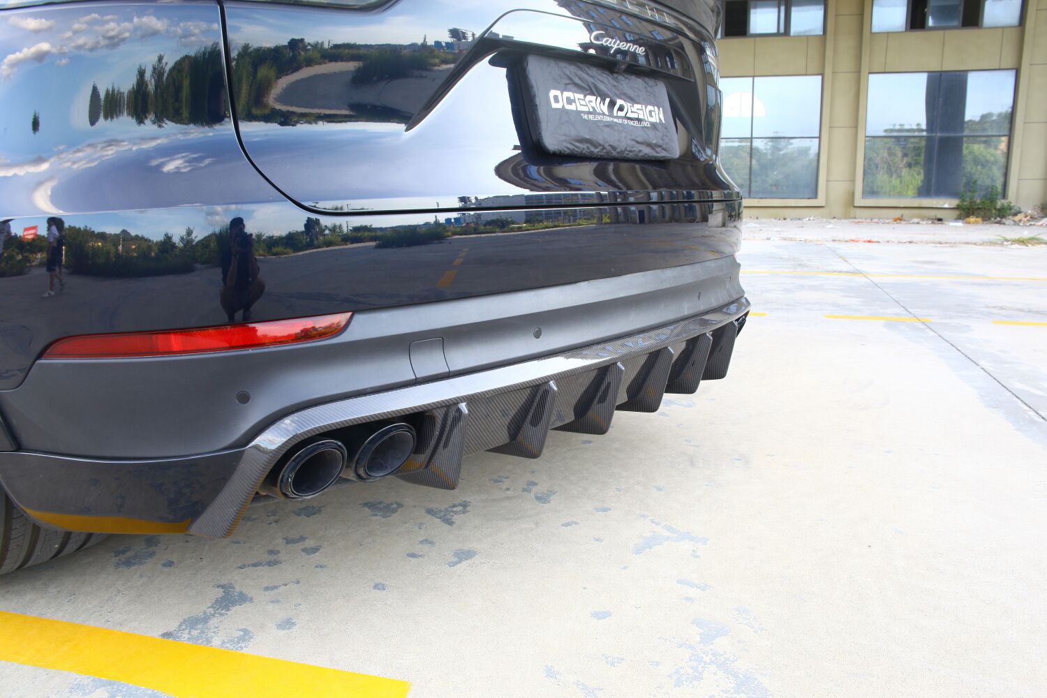 2018-2023 Porsche Cayenne 9Y0.1 Rear Diffuser Dry Carbon Fiber OD Style Bodykit