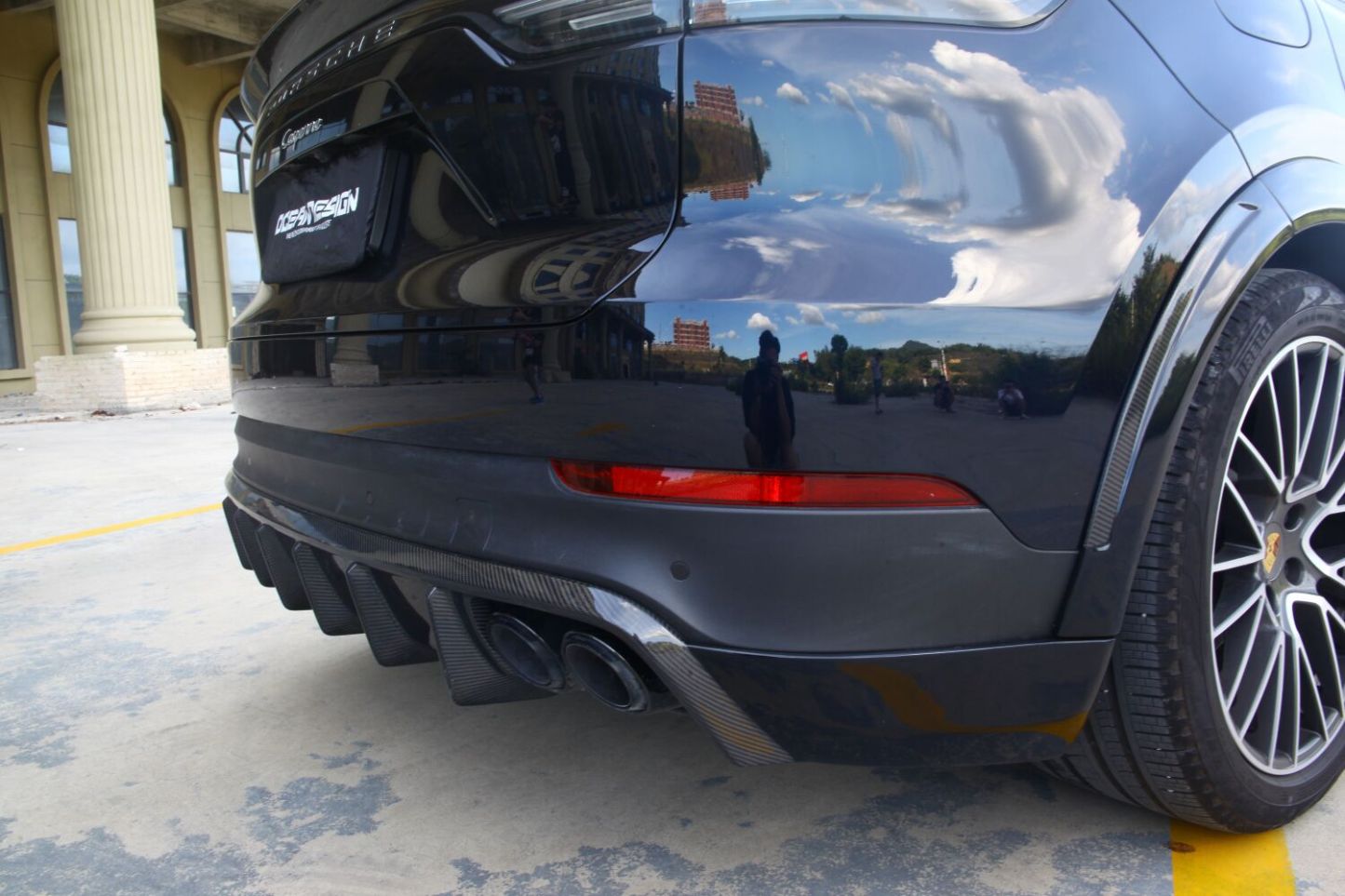 2018-2023 Porsche Cayenne 9Y0.1 Rear Diffuser Dry Carbon Fiber OD Style Bodykit