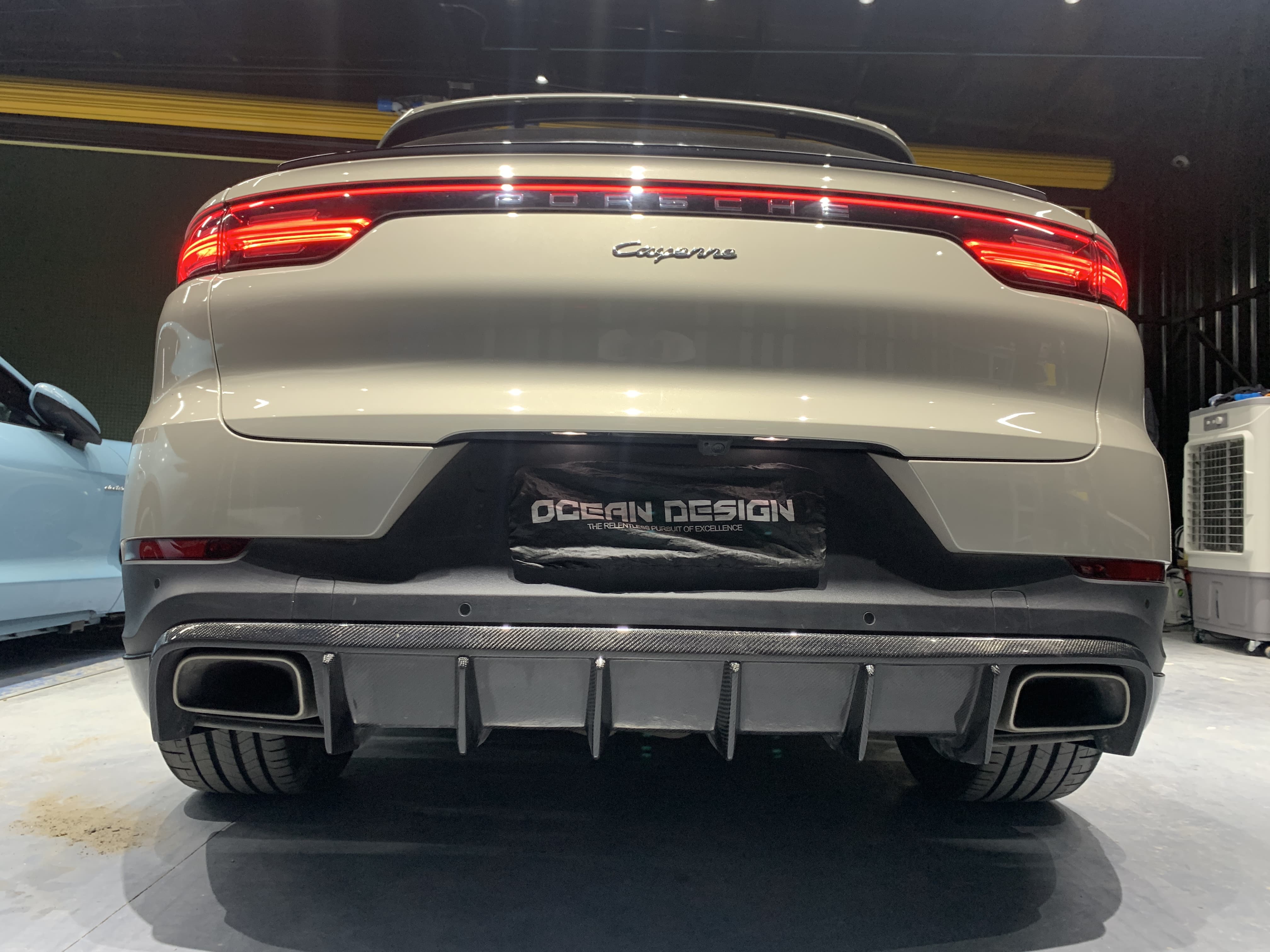 2018-2023 Porsche Cayenne 9Y0.1 Rear Diffuser Dry Carbon Fiber OD Style Bodykit