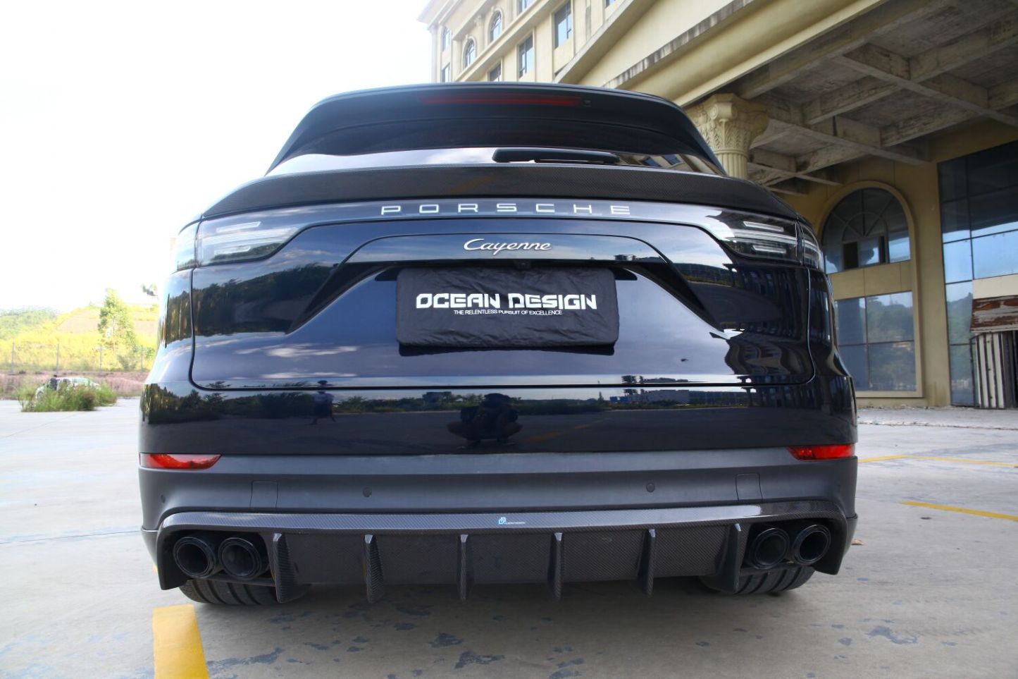 2018-2023 Porsche Cayenne 9Y0.1 Rear Diffuser Dry Carbon Fiber OD Style Bodykit