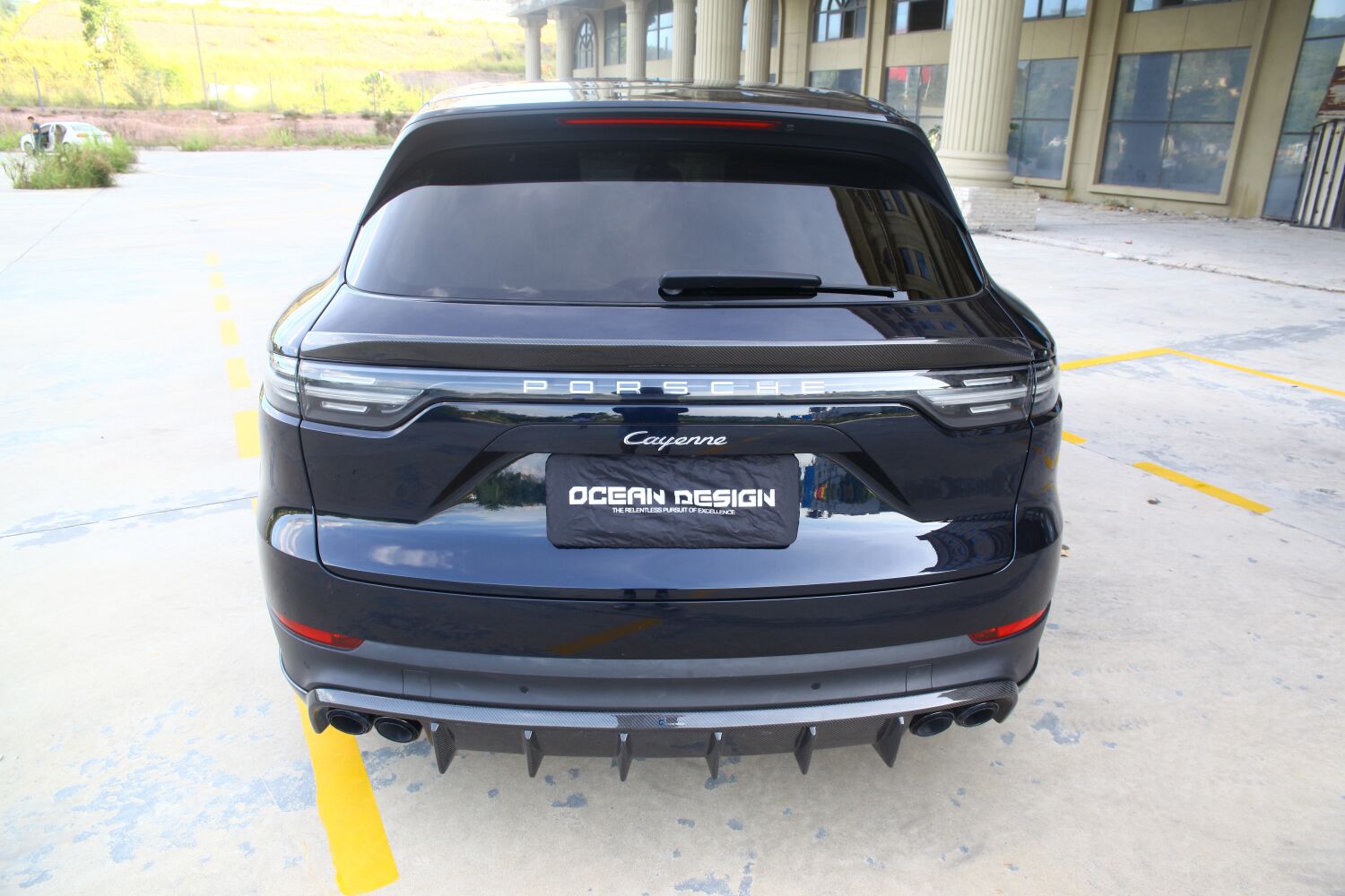 2018-2023 Porsche Cayenne 9Y0.1 Rear Diffuser Dry Carbon Fiber OD Style Bodykit