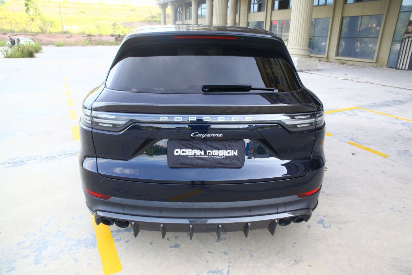 2018-2023 Porsche Cayenne 9Y0.1 Rear Diffuser Dry Carbon Fiber OD Style Bodykit