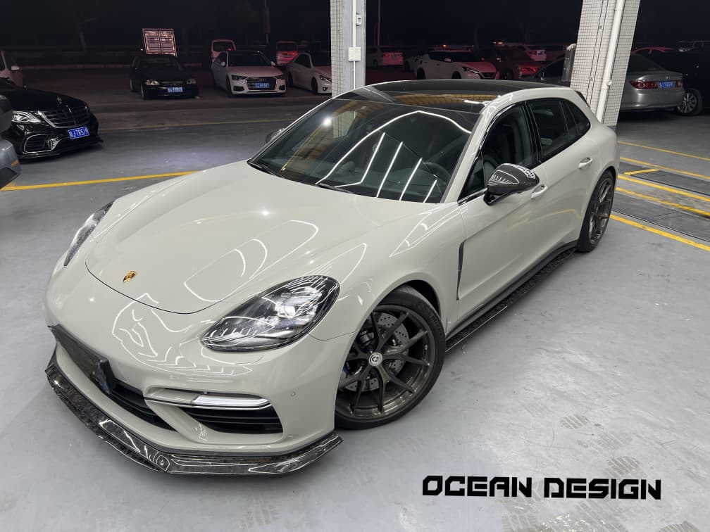 2017-2023 Porsche Panamera 971 Splitter Front Lip Ocean Design Style Dry Carbon Bodykit