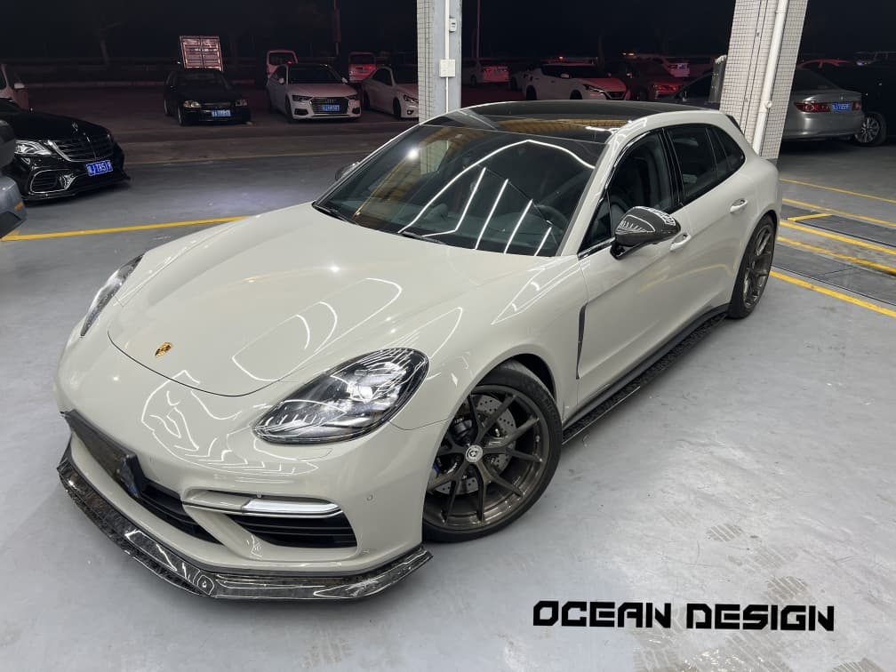 2017-2023 Porsche Panamera 971 Splitter Front Lip Ocean Design Style Dry Carbon Bodykit
