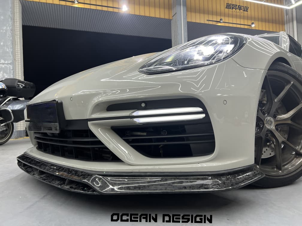 2017-2023 Porsche Panamera 971 Splitter Front Lip Ocean Design Style Dry Carbon Bodykit
