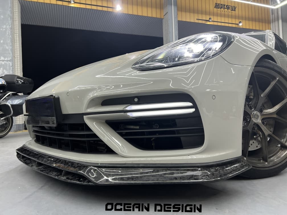 2017-2023 Porsche Panamera 971 Splitter Front Lip Ocean Design Style Dry Carbon Bodykit