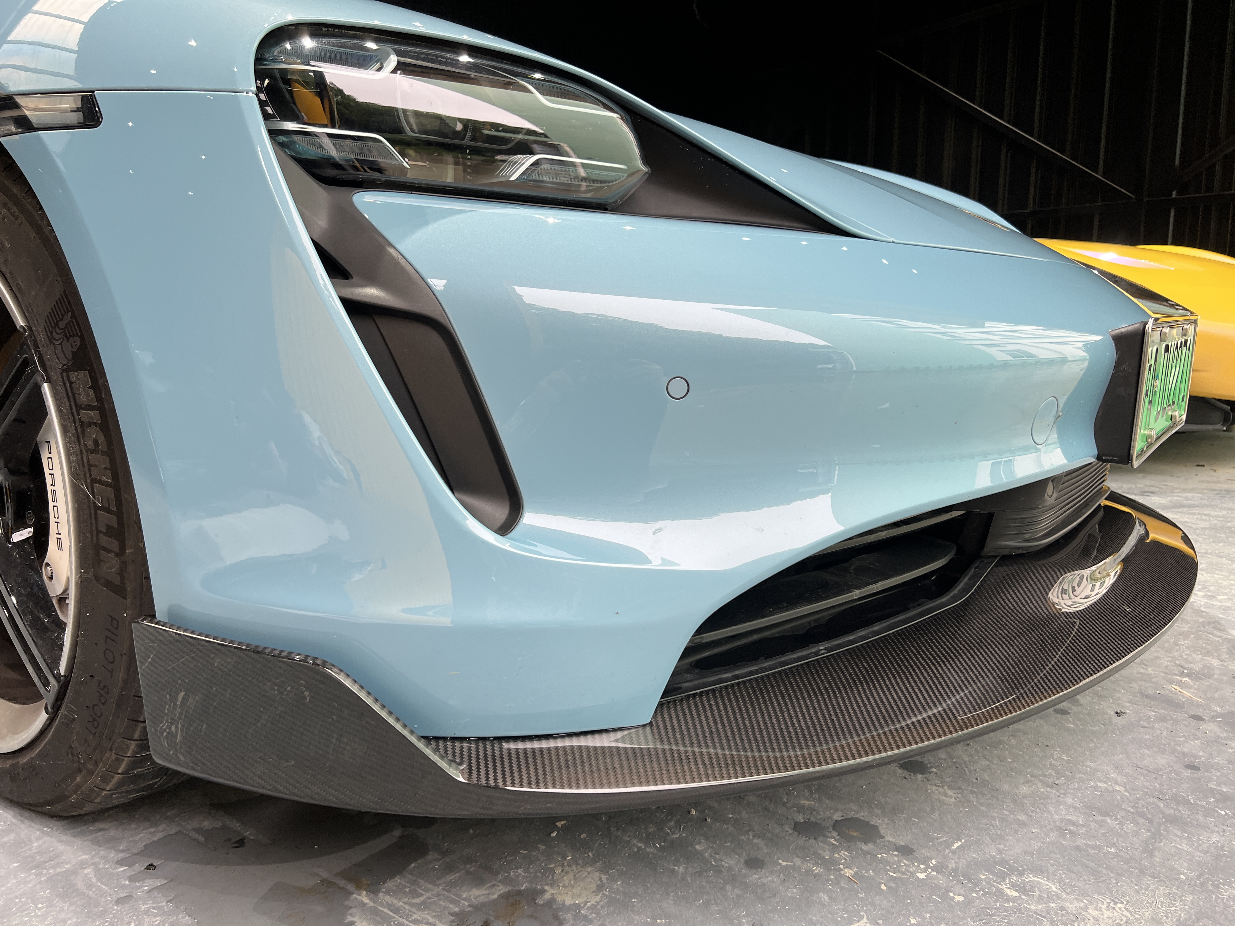 2019-2024 Porsche Taycan Splitter Front Lip 4/4S/GTS/TURBO Ocean Design Style Dry Carbon Bodykit