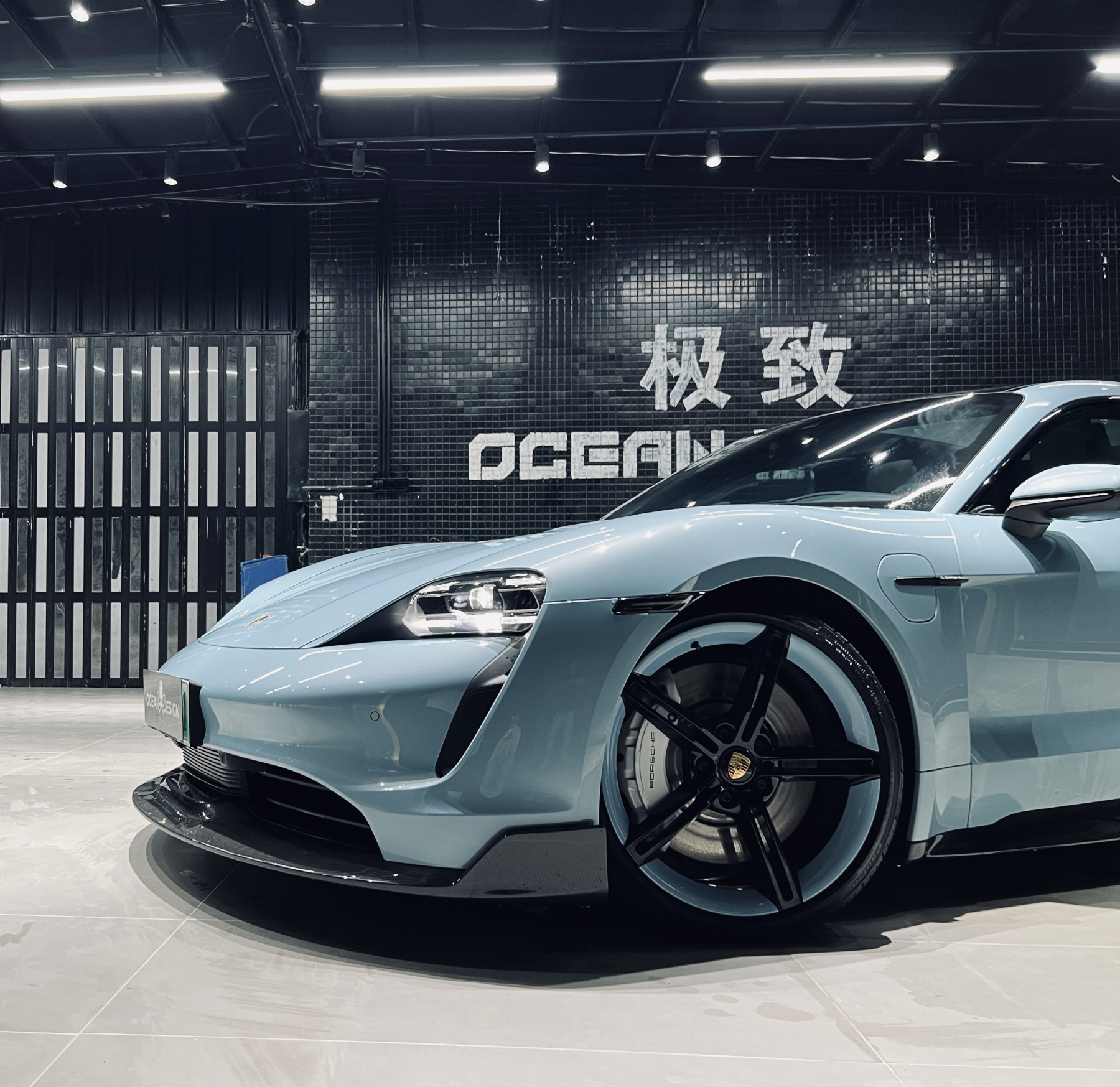 2019-2024 Porsche Taycan Splitter Front Lip 4/4S/GTS/TURBO Ocean Design Style Dry Carbon Bodykit