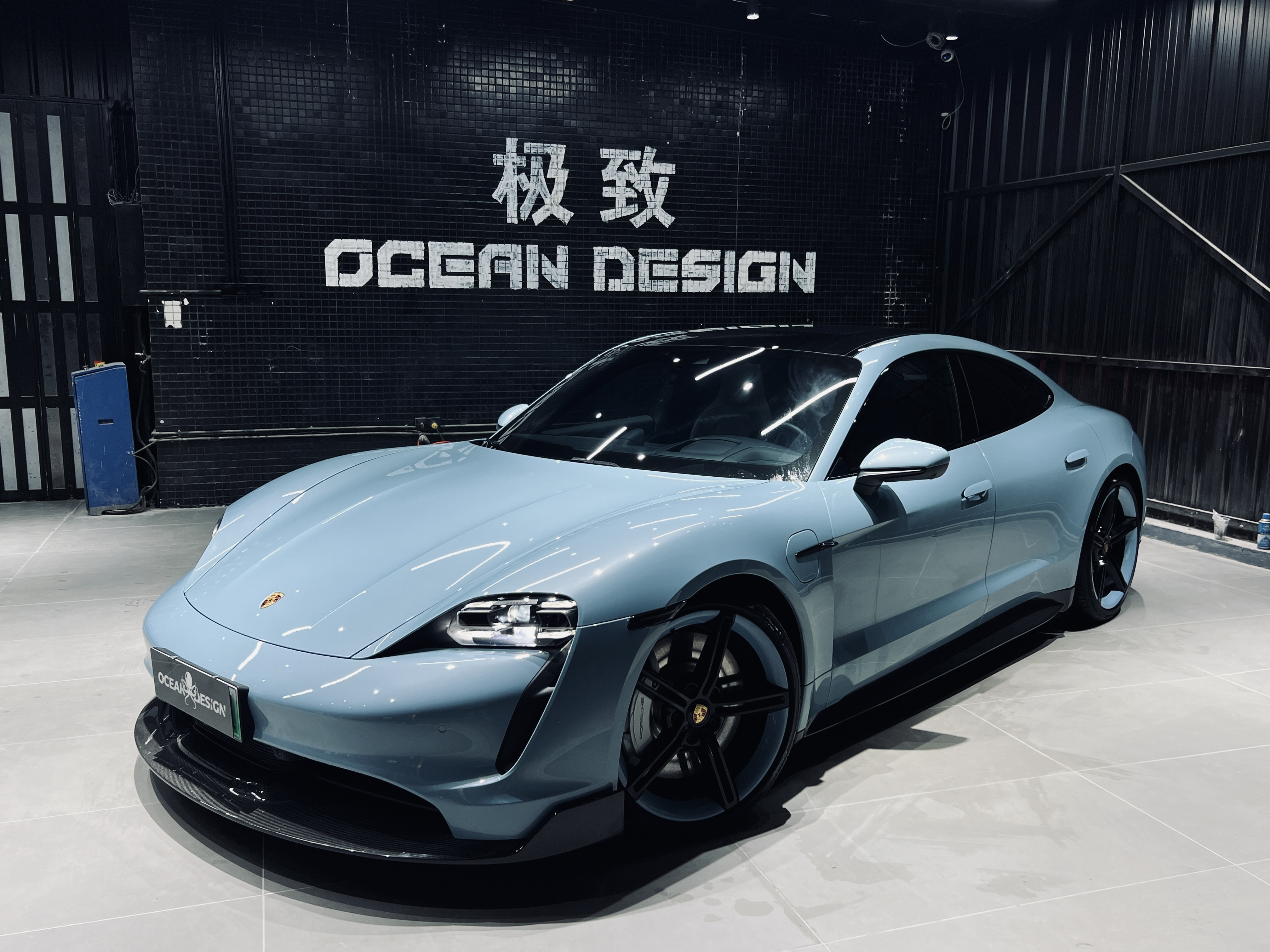 2019-2024 Porsche Taycan Splitter Front Lip 4/4S/GTS/TURBO Ocean Design Style Dry Carbon Bodykit