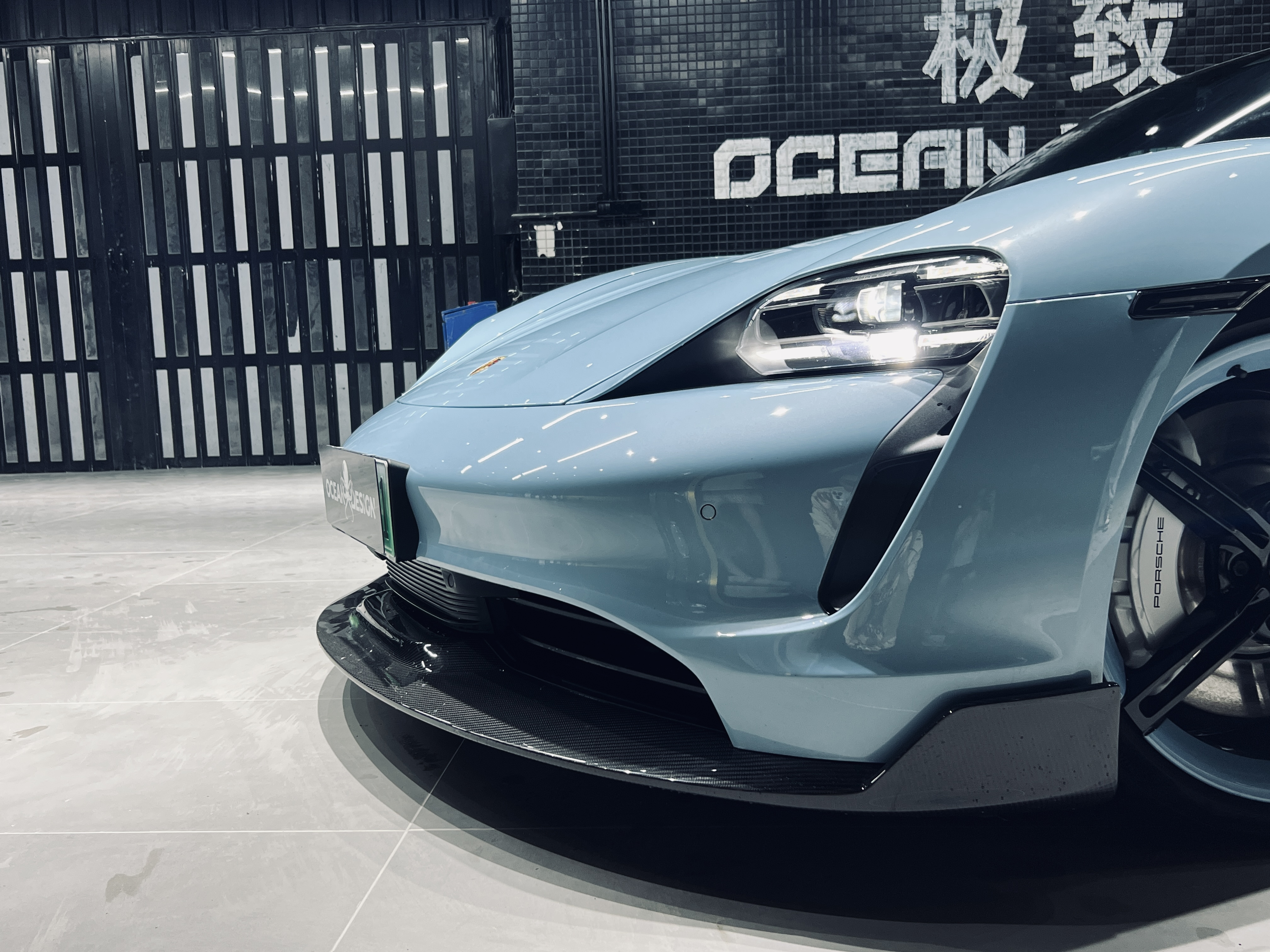 2019-2024 Porsche Taycan Splitter Front Lip 4/4S/GTS/TURBO Ocean Design Style Dry Carbon Bodykit
