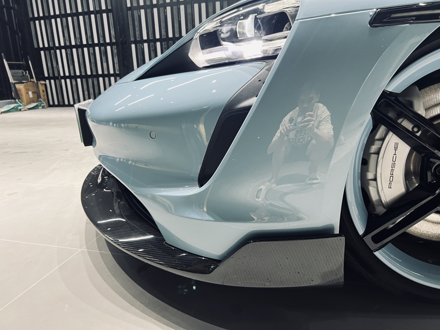 2019-2024 Porsche Taycan Splitter Front Lip 4/4S/GTS/TURBO Ocean Design Style Dry Carbon Bodykit