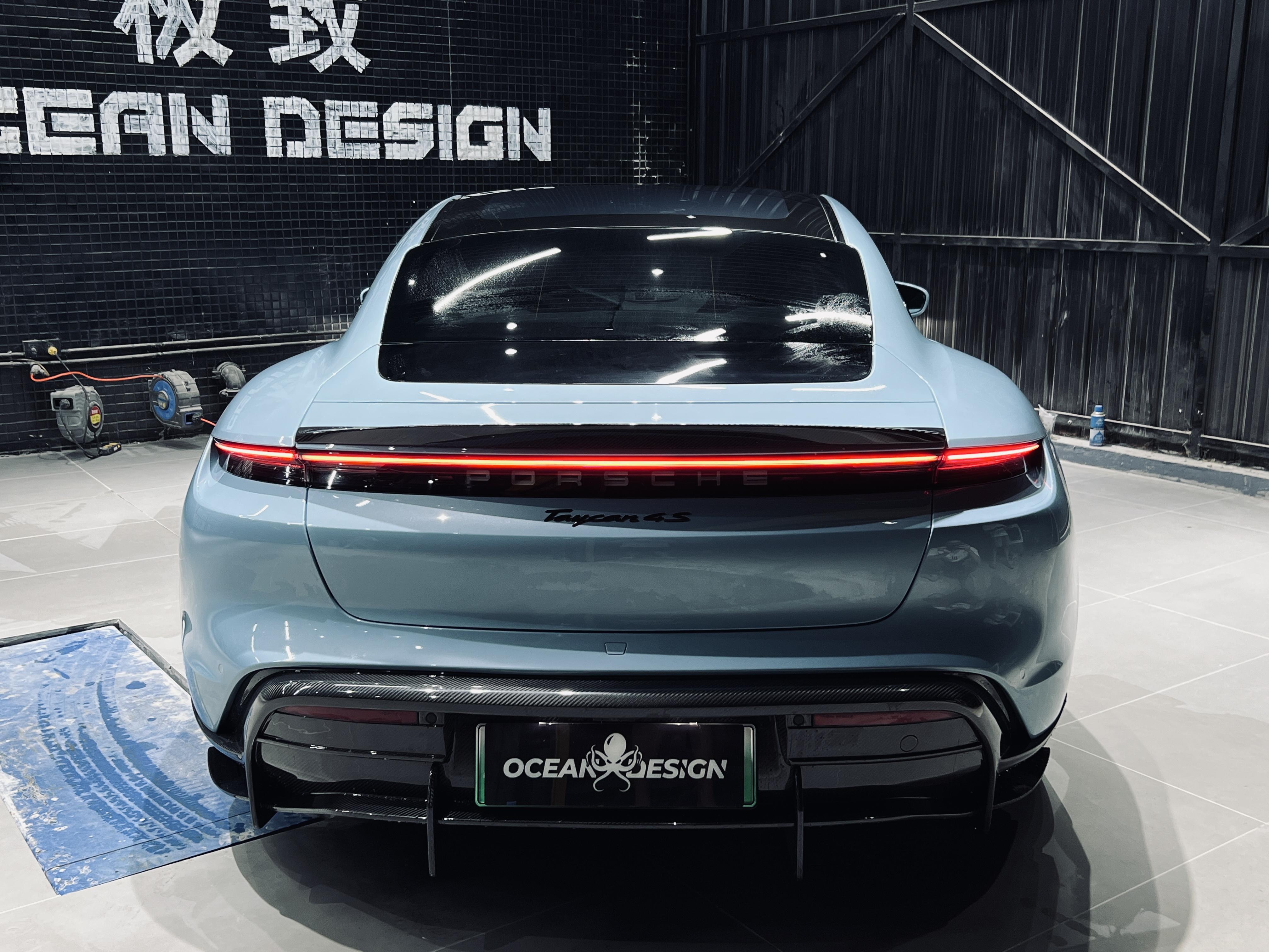 2019-2024 Porsche Taycan Rear Diffuser 4/4S/GTS/TURBO Ocean Design Style Dry Carbon Bodykit