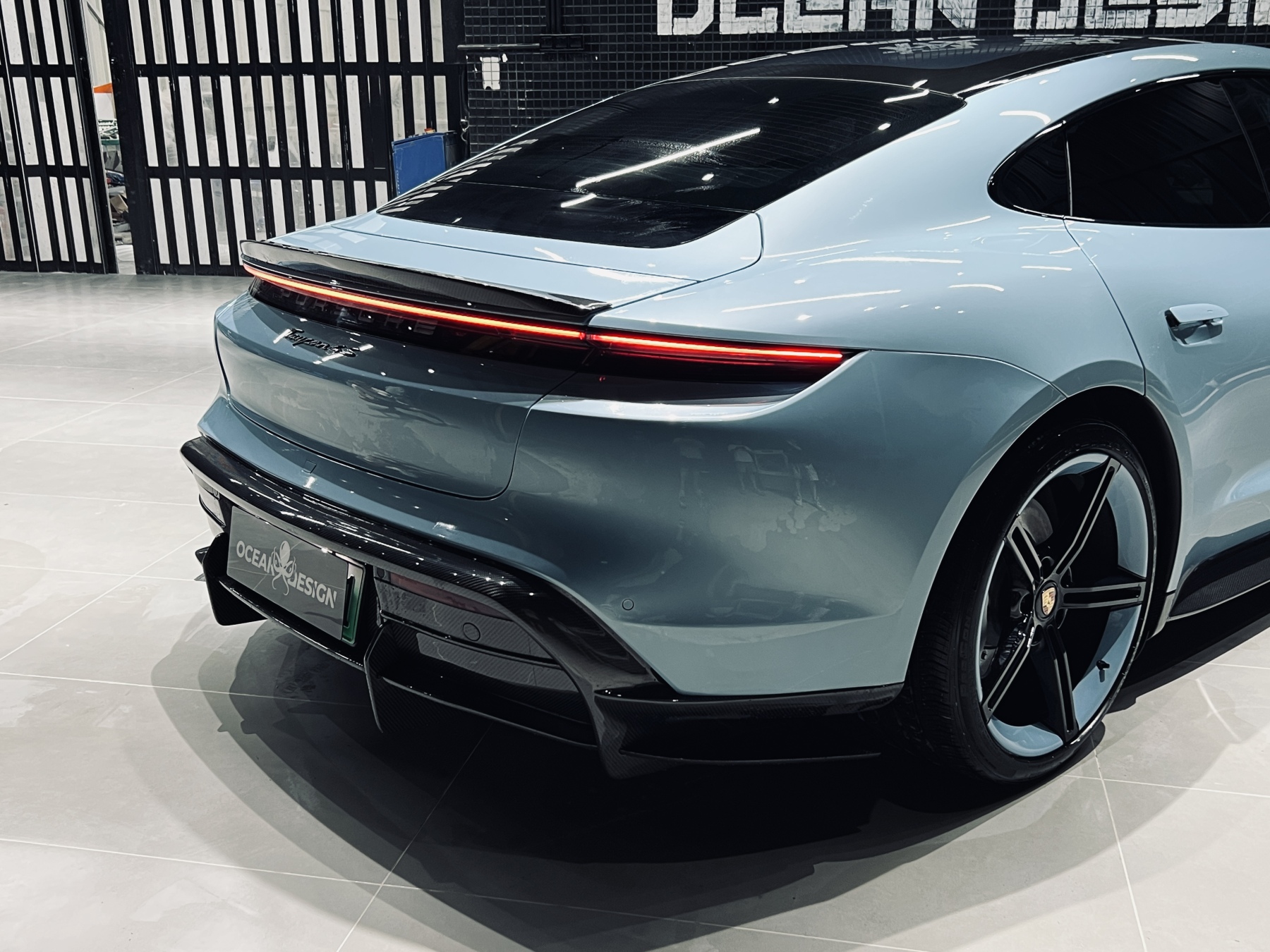 2019-2024 Porsche Taycan Rear Diffuser 4/4S/GTS/TURBO Ocean Design Style Dry Carbon Bodykit