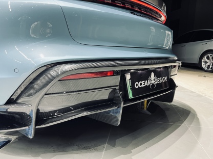 2019-2024 Porsche Taycan Rear Diffuser 4/4S/GTS/TURBO Ocean Design Style Dry Carbon Bodykit