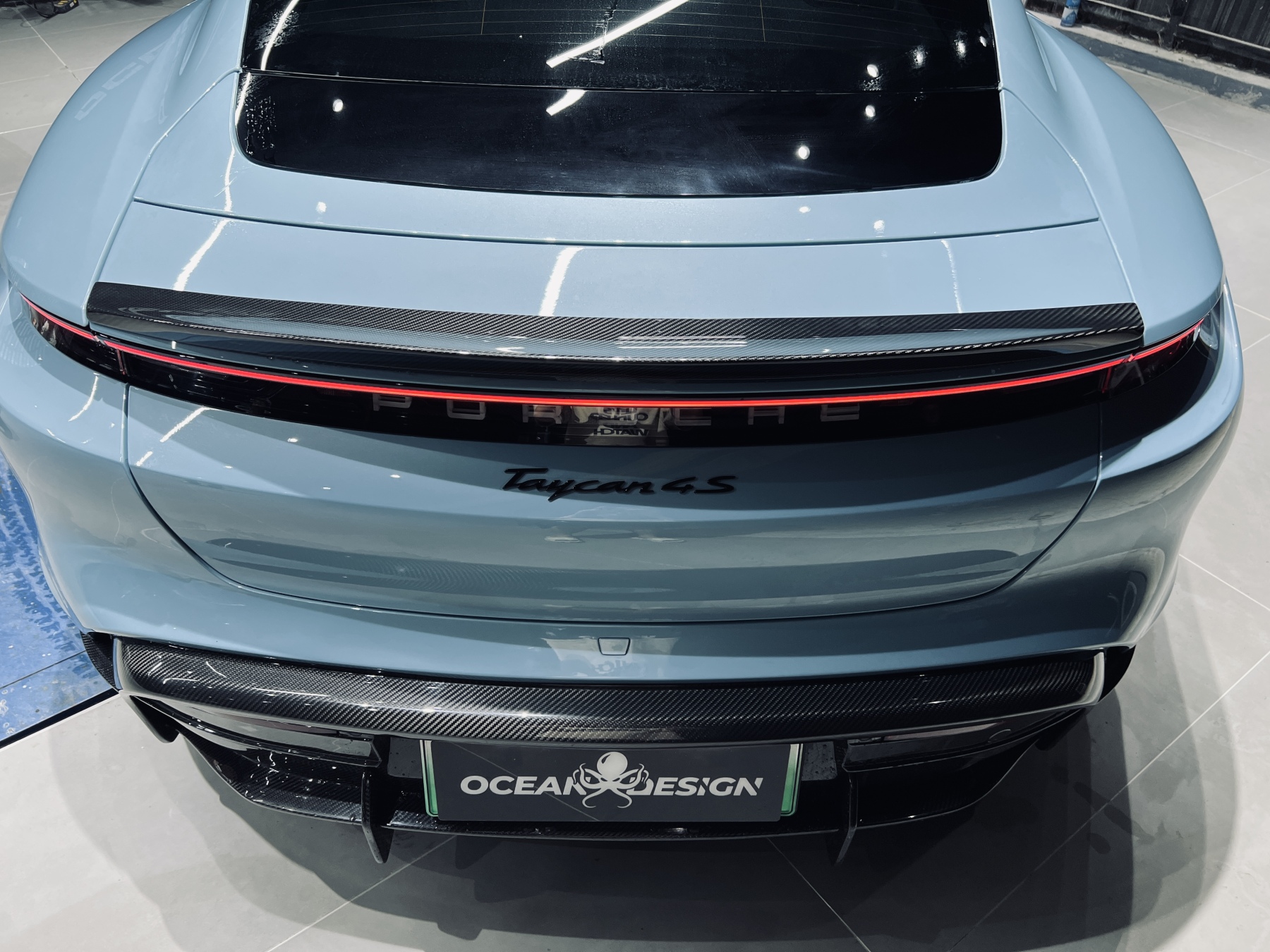 2019-2024 Porsche Taycan Spoiler 4/4S/GTS/TURBO Ocean Design Style Dry Carbon Bodykit