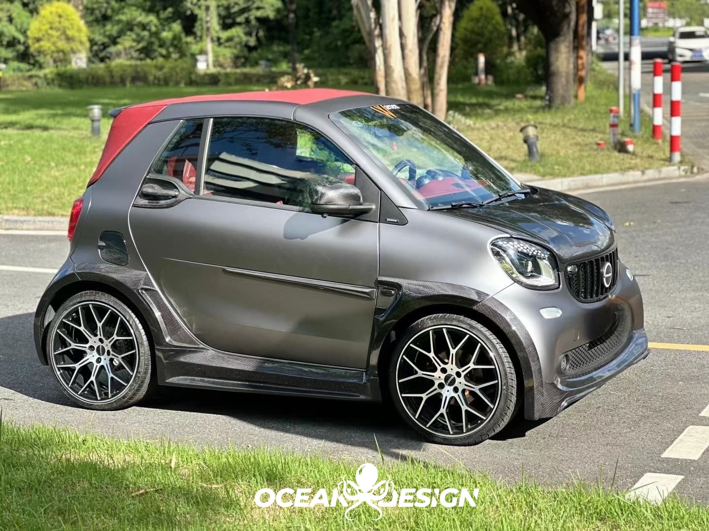 2014–2024 Smart 453 ForTwo MSY Style Body Side Trims Dry Carbon Fiber