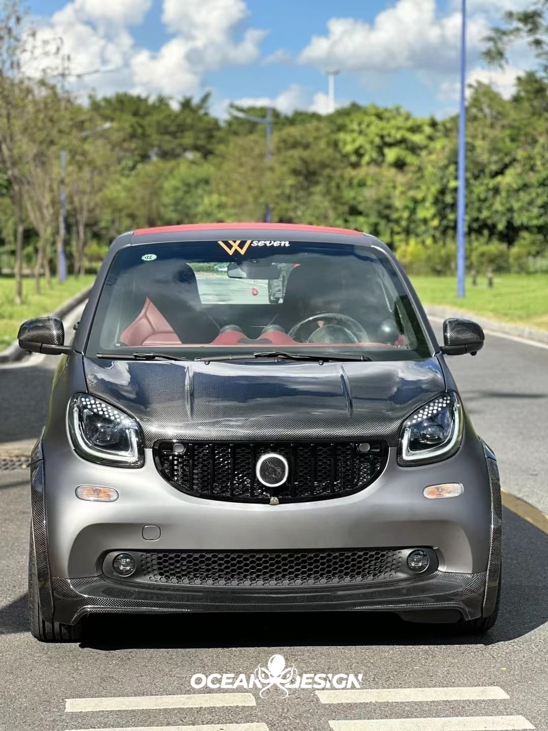 2014–2024 Smart 453 ForTwo MSY Style Front Grille Dry Carbon