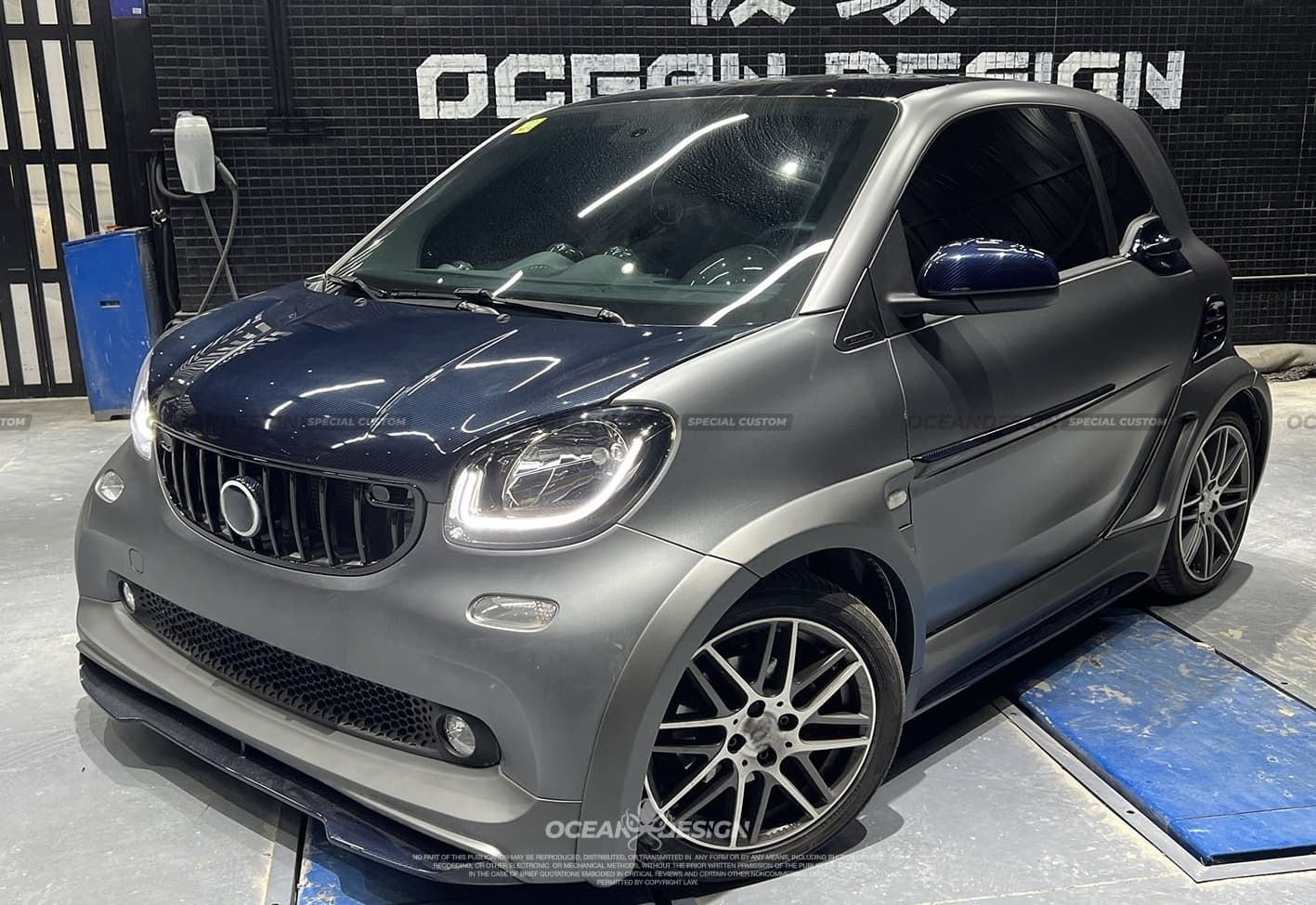 2014–2024 Smart 453 ForTwo MSY Style Front Lip Splitter Dry Carbon