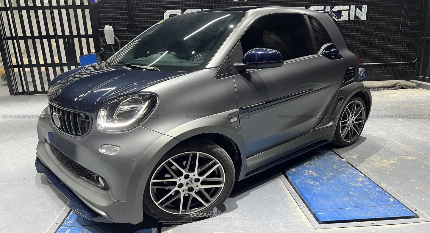 2014–2024 Smart 453 ForTwo MSY Style Front Lip Splitter Dry Carbon