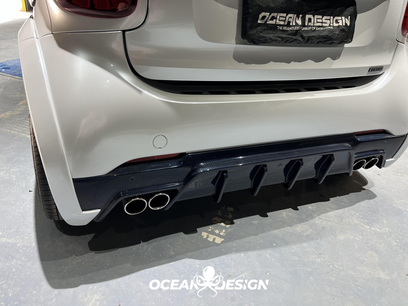 2014–2024 Smart 453 ForTwo MSY Style Rear Diffuser Dry Carbon
