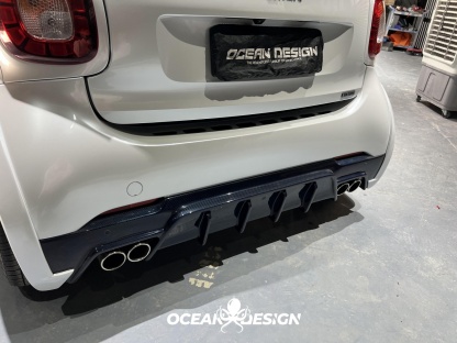 2014–2024 Smart 453 ForTwo MSY Style Rear Diffuser Dry Carbon