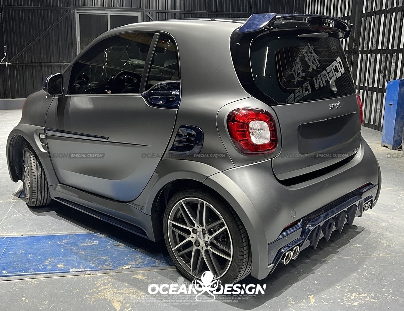 2014–2024 Smart 453 ForTwo MSY Style Rear Diffuser Dry Carbon
