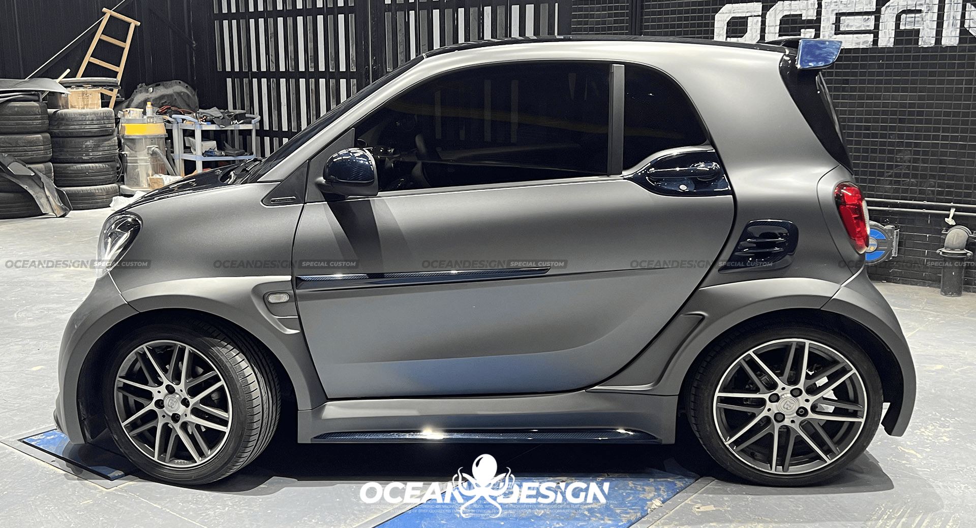 2014–2024 Smart 453 ForTwo MSY Style Side Skirts Dry Carbon