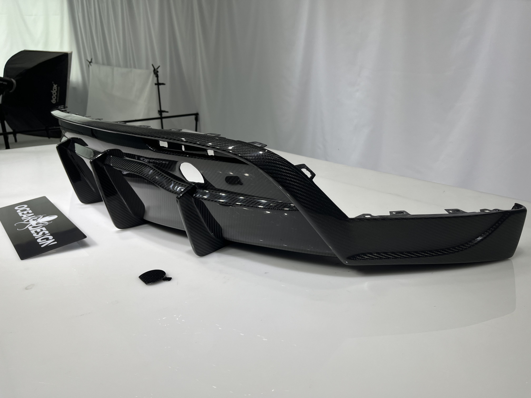 Tesla Model Y 2021-2024 Dry Carbon Fiber Rear Diffuser Ocean Design Original Series Bodykit