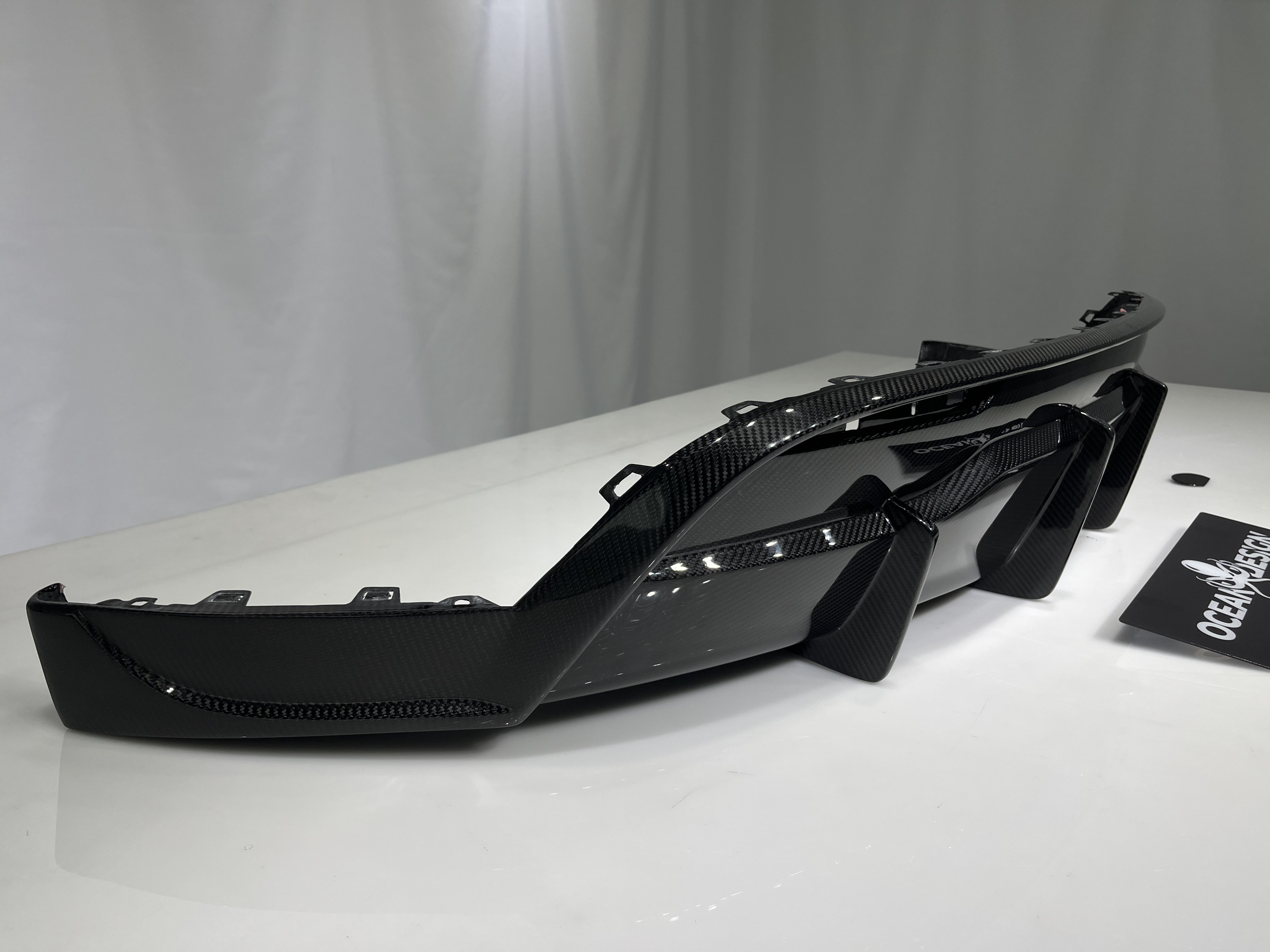 Tesla Model Y 2021-2024 Dry Carbon Fiber Rear Diffuser Ocean Design Original Series Bodykit