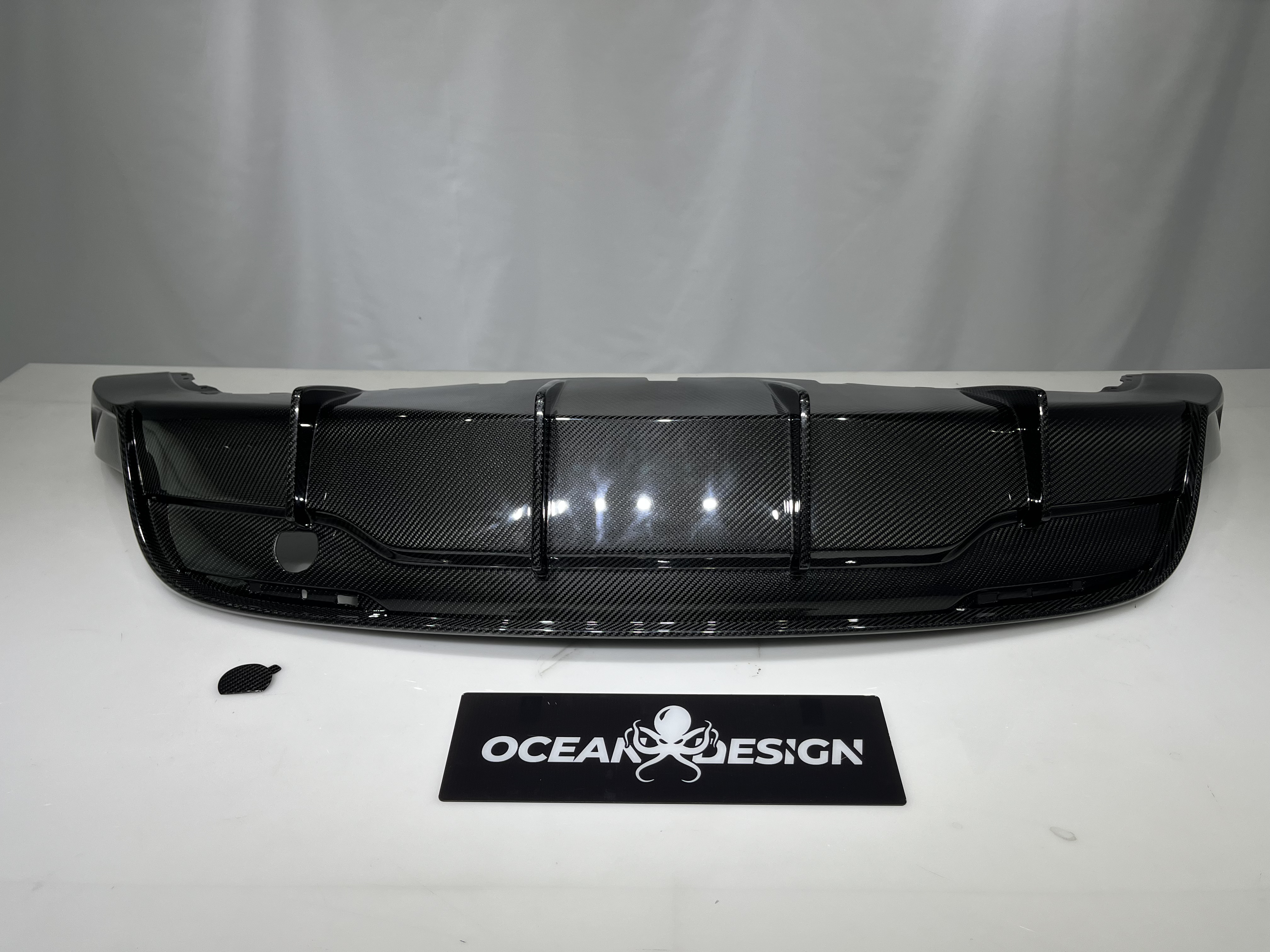 Tesla Model Y 2021-2024 Dry Carbon Fiber Rear Diffuser Ocean Design Original Series Bodykit