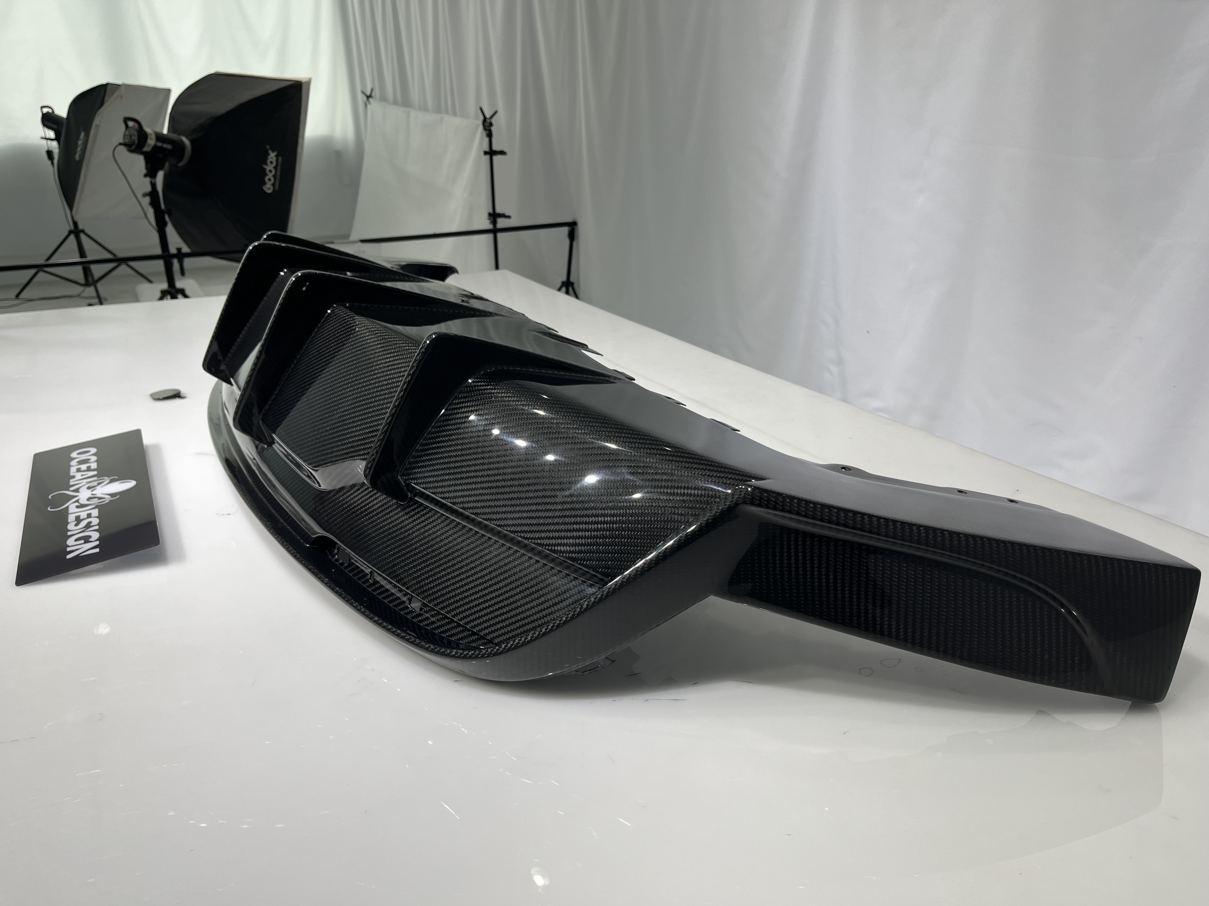 Tesla Model Y 2021-2024 Dry Carbon Fiber Rear Diffuser Ocean Design Original Series Bodykit