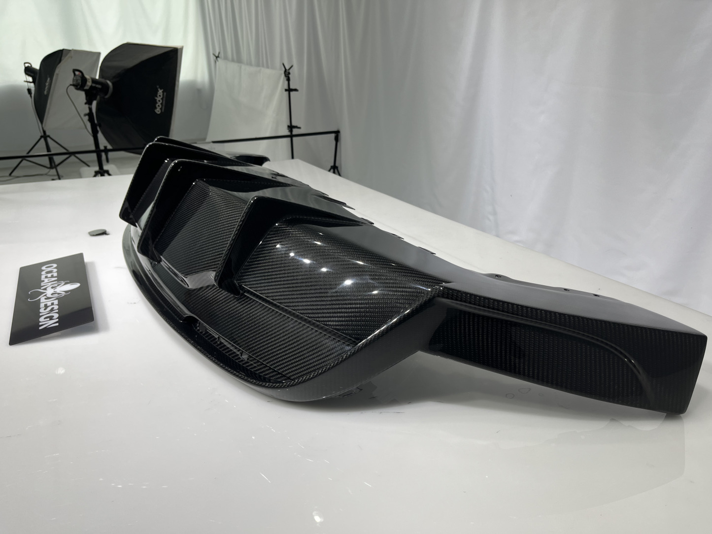 Tesla Model Y 2021-2024 Dry Carbon Fiber Rear Diffuser Ocean Design Original Series Bodykit