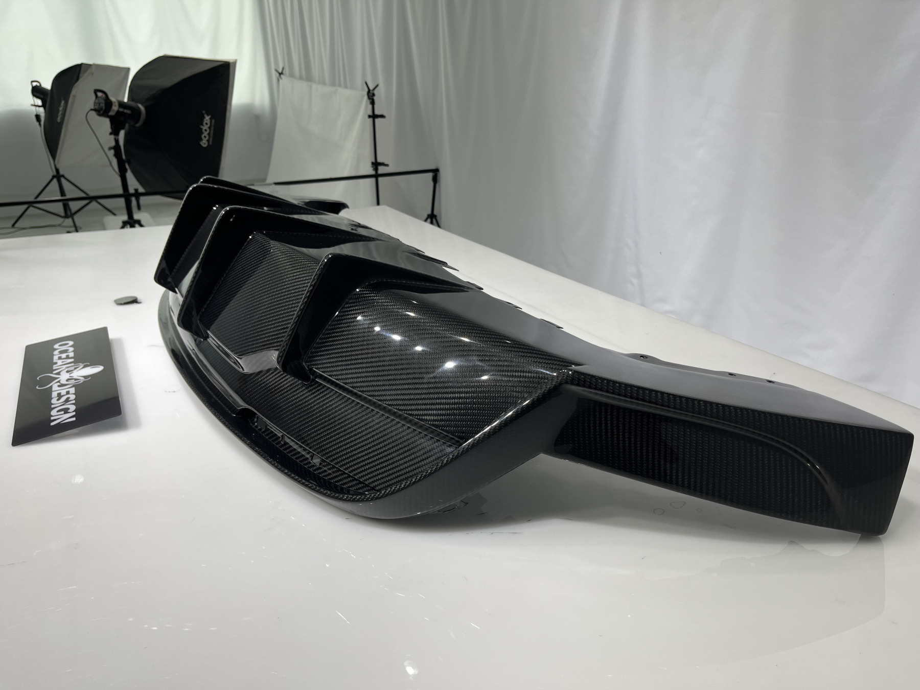 Tesla Model Y 2021-2024 Dry Carbon Fiber Rear Diffuser Ocean Design Original Series Bodykit