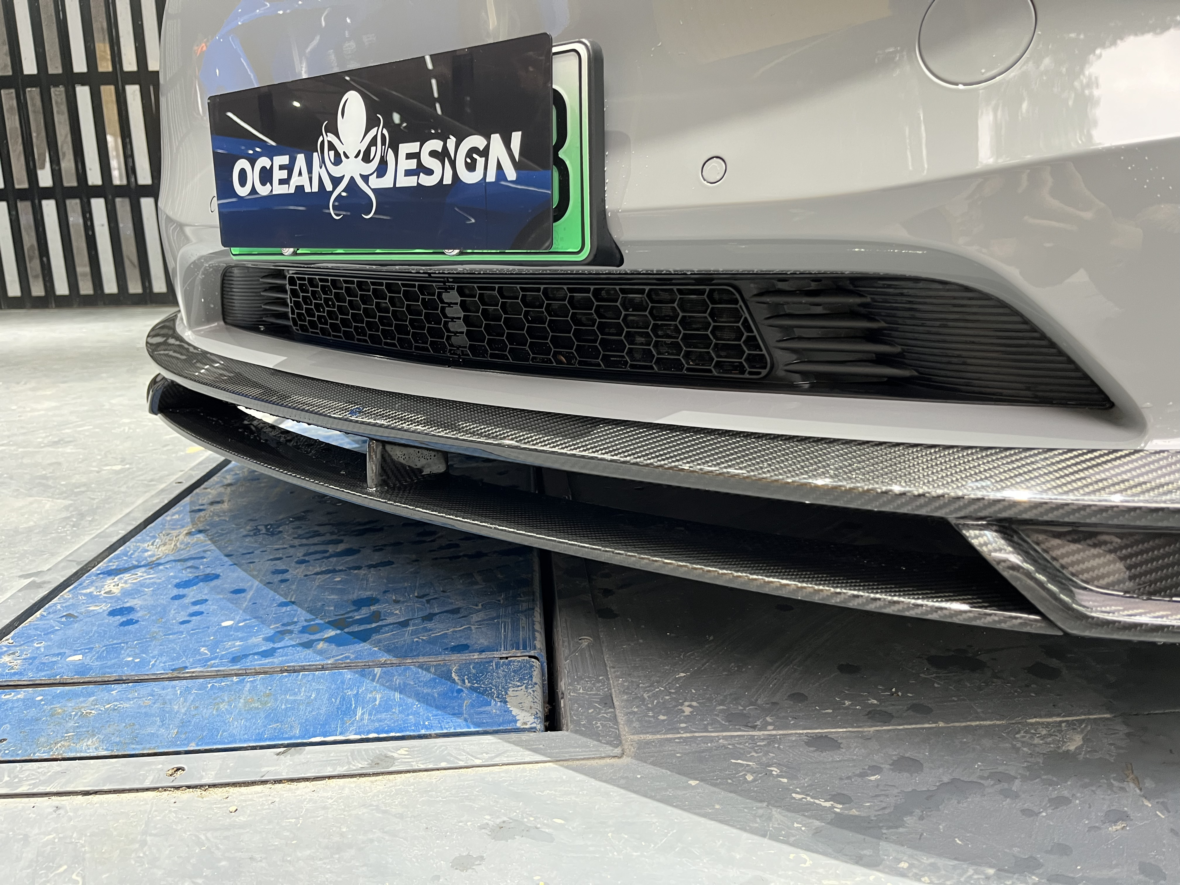 Tesla Model Y 2021-2024 Dry Carbon Fiber Splitter Front Lip Ocean Design Original Series Bodykit