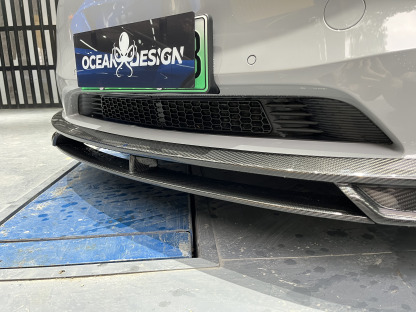 Tesla Model Y 2021-2024 Dry Carbon Fiber Splitter Front Lip Ocean Design Original Series Bodykit