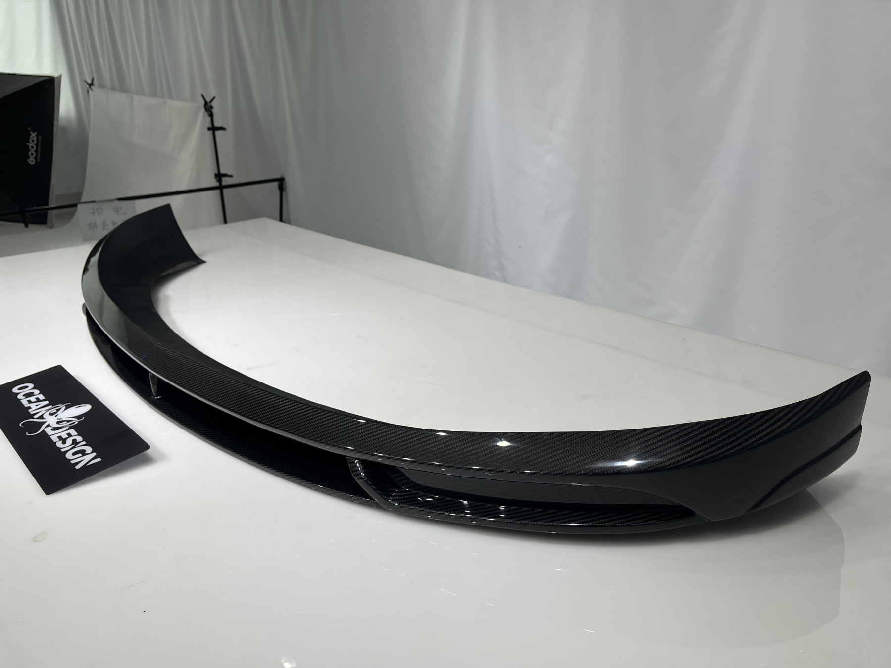 Tesla Model Y 2021-2024 Dry Carbon Fiber Splitter Front Lip Ocean Design Original Series Bodykit