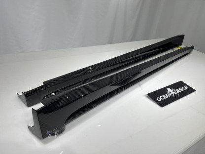 Tesla Model Y 2021-2024 Dry Carbon Fiber Side Skirts Ocean Design Original Series Bodykit