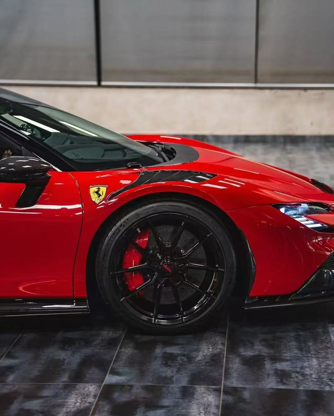 Ferrari SF90 OEM Style Dry Carbon Parts - styling view