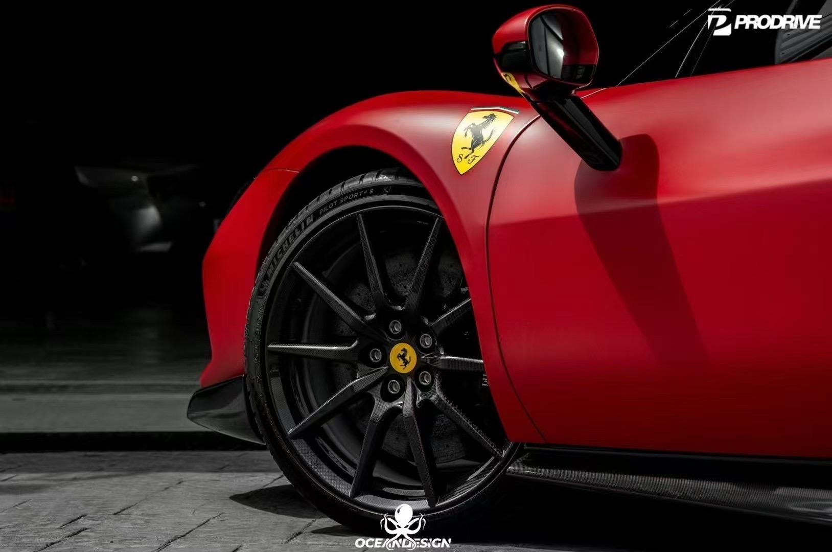 Ferrari 296 OEM Style Dry Carbon Parts - styling view