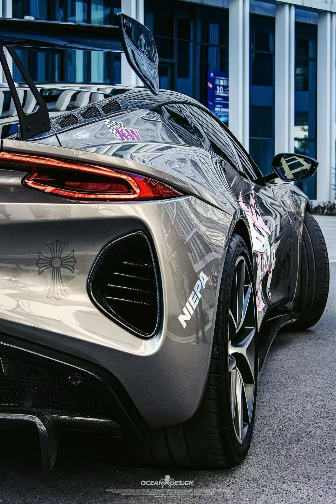 Lotus Emira X Style Dry Carbon GT Wing - styling view